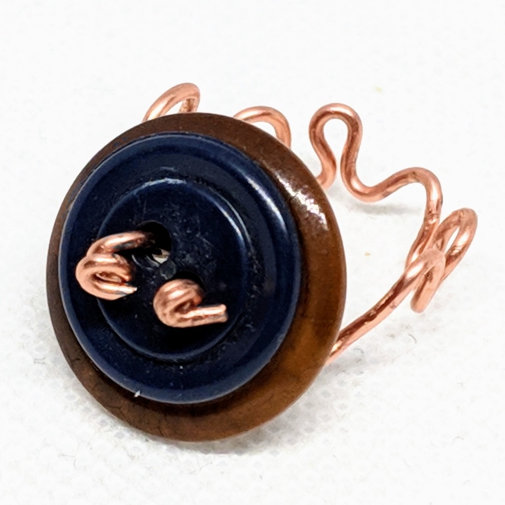 Handcrafted Ring of Vintage Buttons Size 6.5
